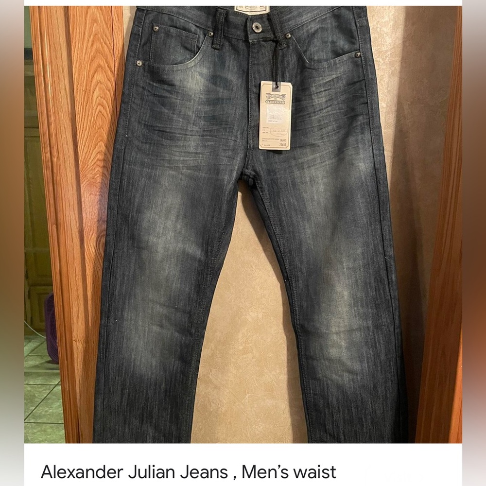 👖🌝ALEXANDER JULIAN SLIM STRAIGHT VINTAGE BRAND 🔥& WORK WEAR JEANS SIZE 36x32 - Picture 1 of 10